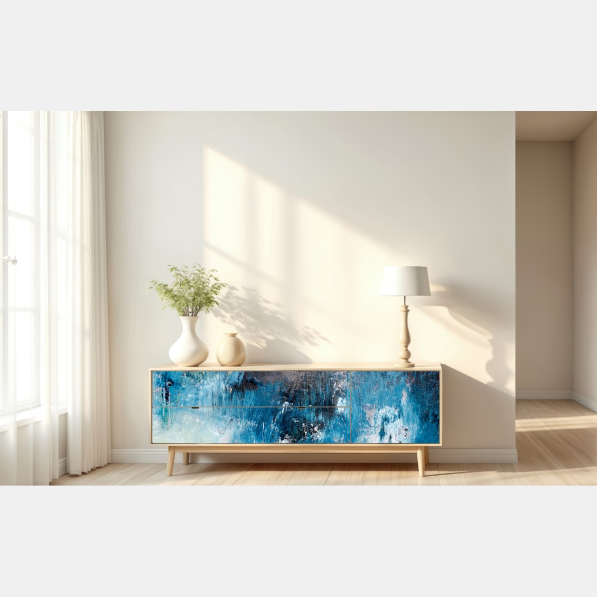 Naklejka repozycjonowalna głęboka niebieska tekstura abstrakcyjna – Wallissimo® Naklejka repozycjonowalna głęboka niebieska tekstura abstrakcyjna – Wallissimo®