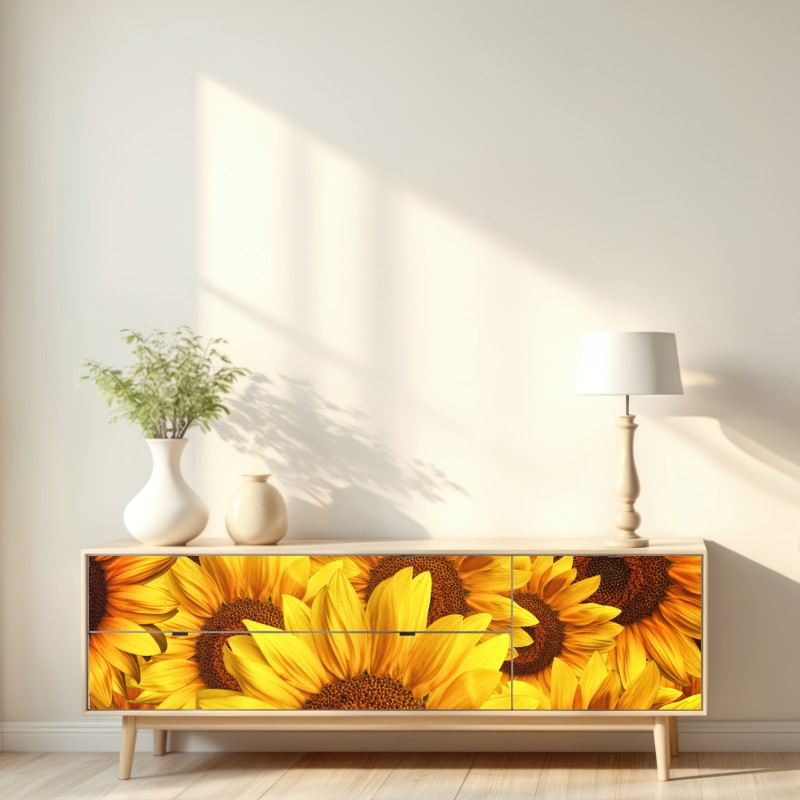 Naklejka repozycjonowalna złoty kwiat słonecznika – Wallissimo® Naklejka repozycjonowalna złoty kwiat słonecznika – Wallissimo®