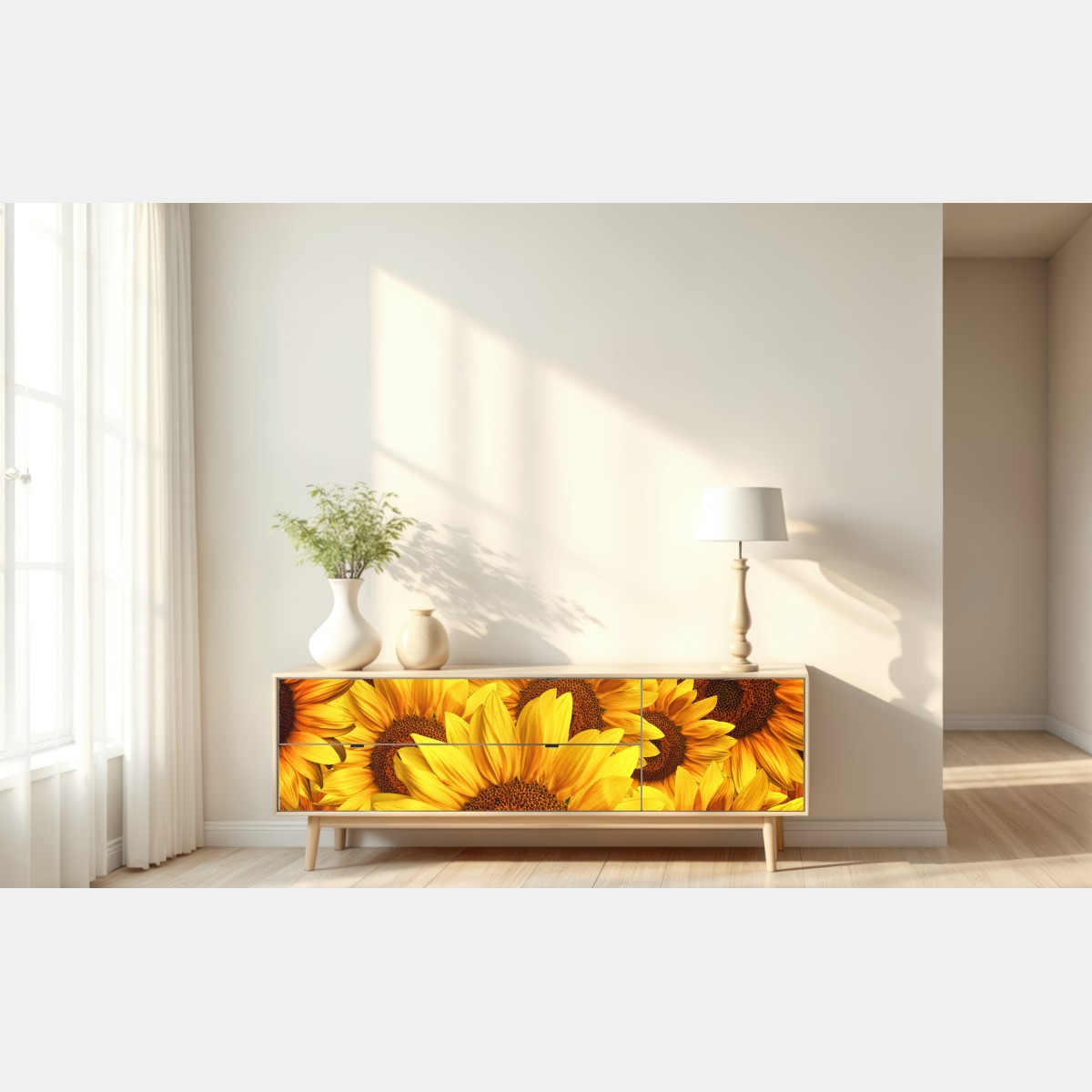 Naklejka repozycjonowalna złoty kwiat słonecznika – Wallissimo® Naklejka repozycjonowalna złoty kwiat słonecznika – Wallissimo®