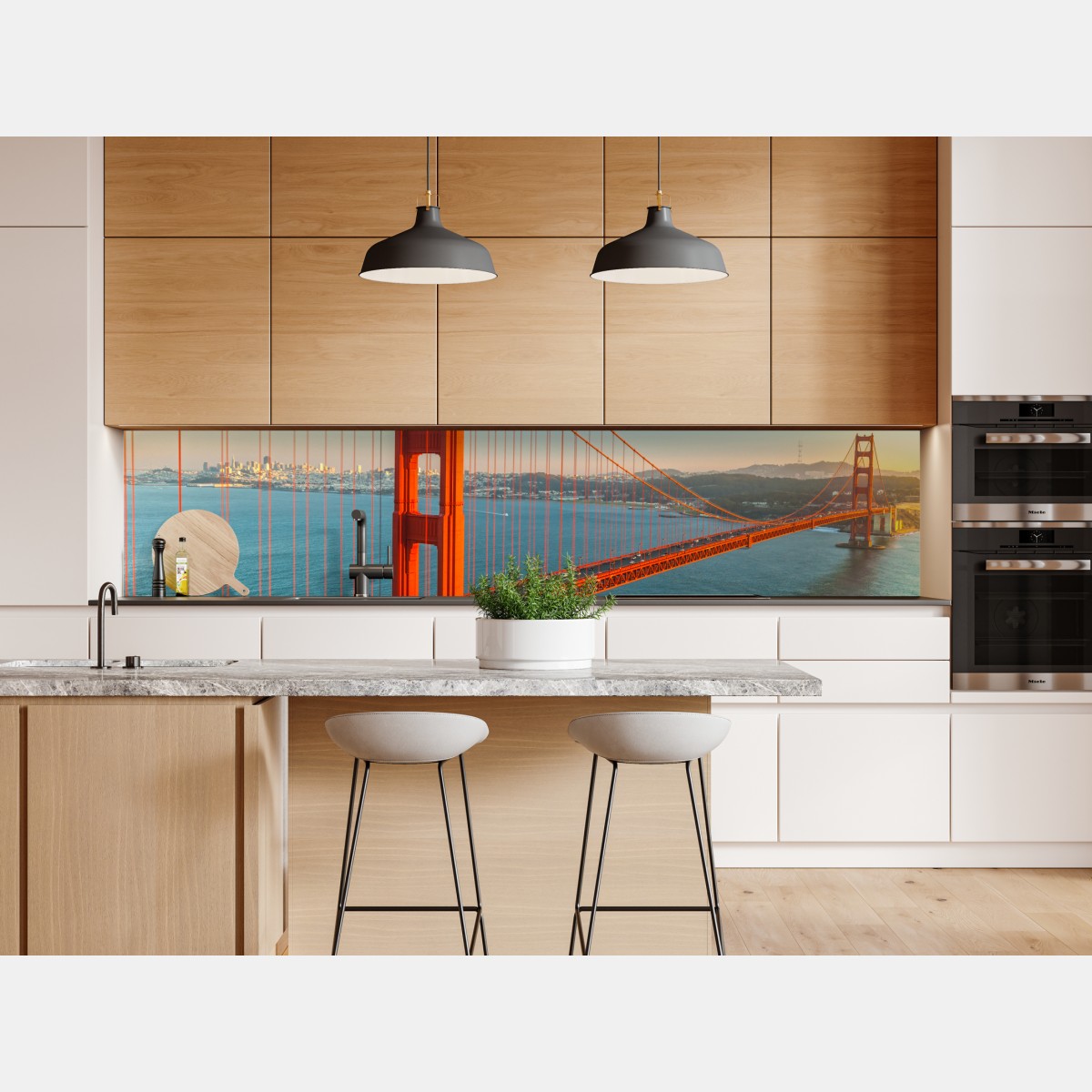 Naklejka repozycjonowalna Golden Gate o zachodzie słońca – Wallissimo® Naklejka repozycjonowalna Golden Gate o zachodzie słońca – Wallissimo®