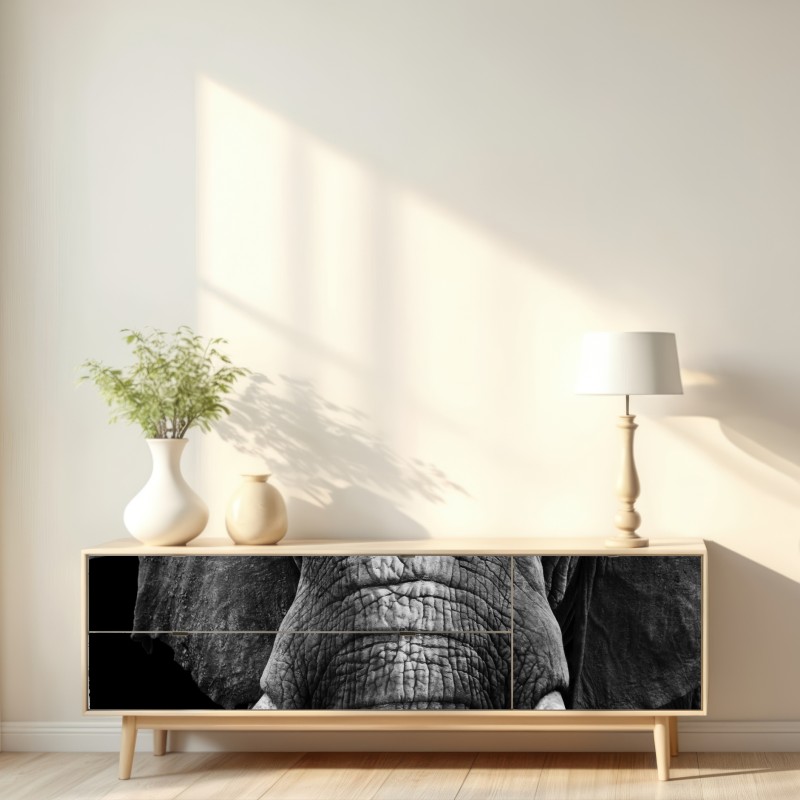 Naklejka repozycjonowalna majestatyczne zbliżenie słonia – Wallissimo® Naklejka repozycjonowalna majestatyczne zbliżenie słonia – Wallissimo®