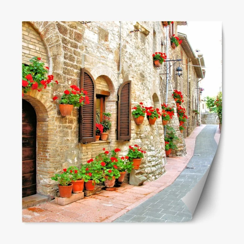 Naklejka repozycjonowalna botaniczny wzór z kwiatami cytrusów na granatowym tle – Wallissimo®