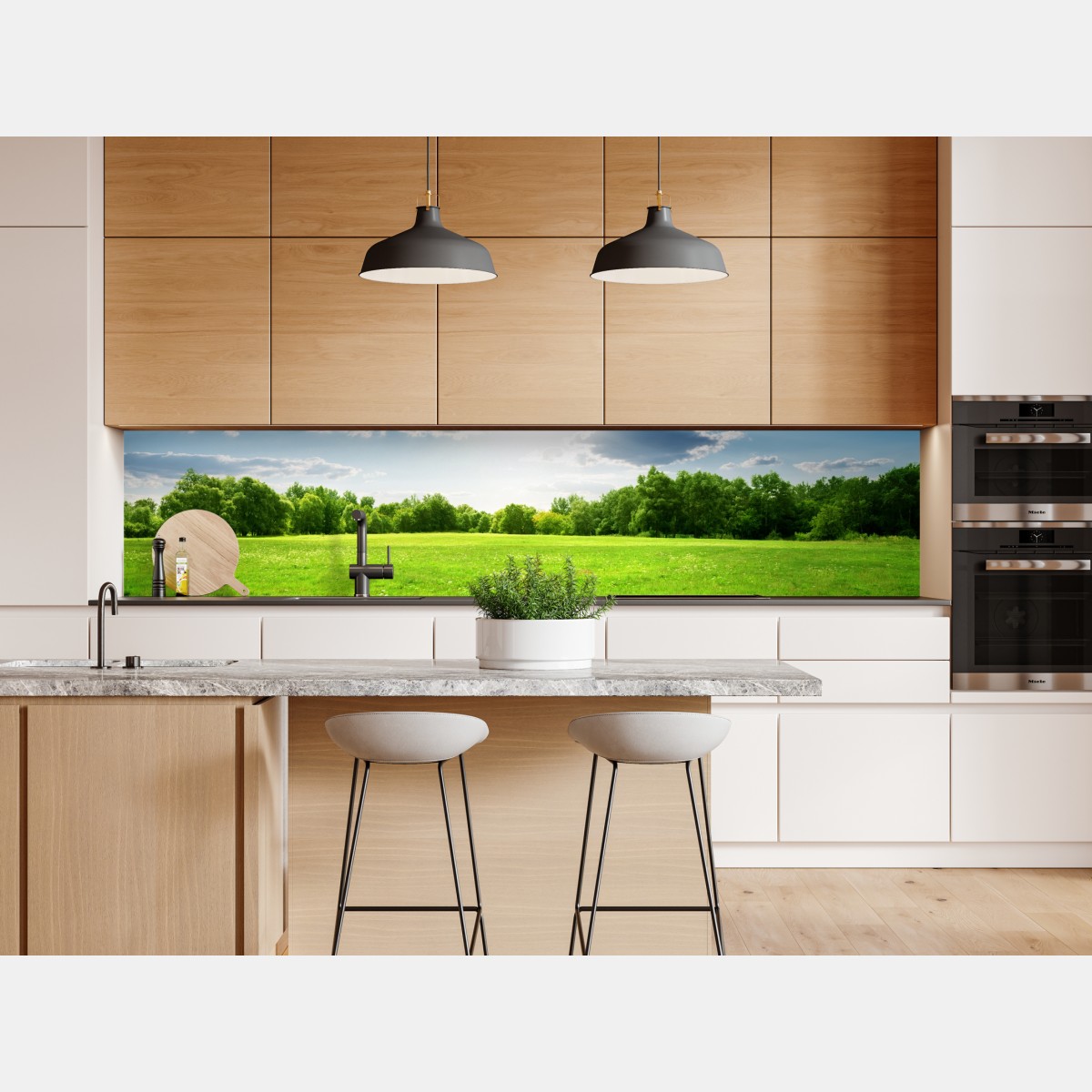 Naklejka repozycjonowalna słoneczna zielona łąka – Wallissimo® Naklejka repozycjonowalna słoneczna zielona łąka – Wallissimo®