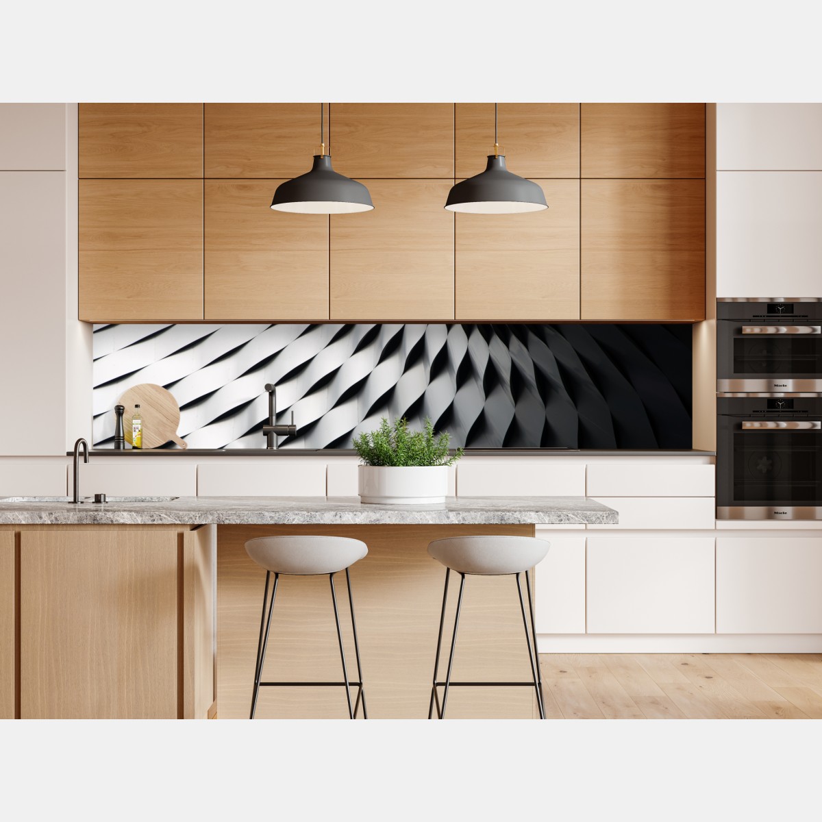 Naklejka repozycjonowalna monochromatyczny geometryczny wzór z metalu – Wallissimo® Naklejka repozycjonowalna monochromatyczny geometryczny wzór z metalu – Wallissimo®