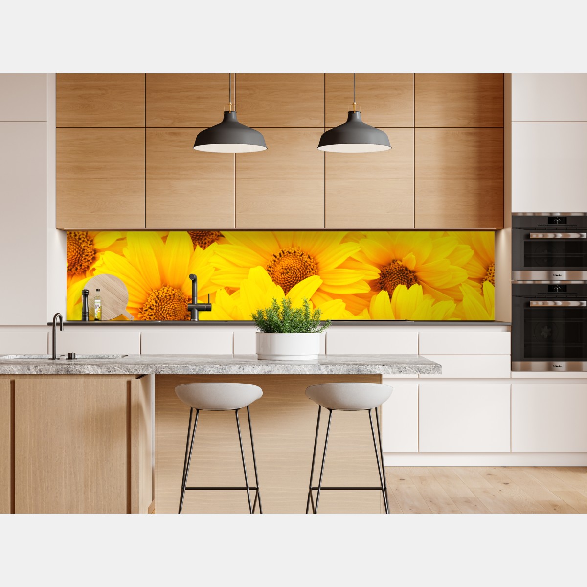 Naklejka repozycjonowalna intensywne żółte słoneczniki w zbliżeniu – Wallissimo® Naklejka repozycjonowalna intensywne żółte słoneczniki w zbliżeniu – Wallissimo®