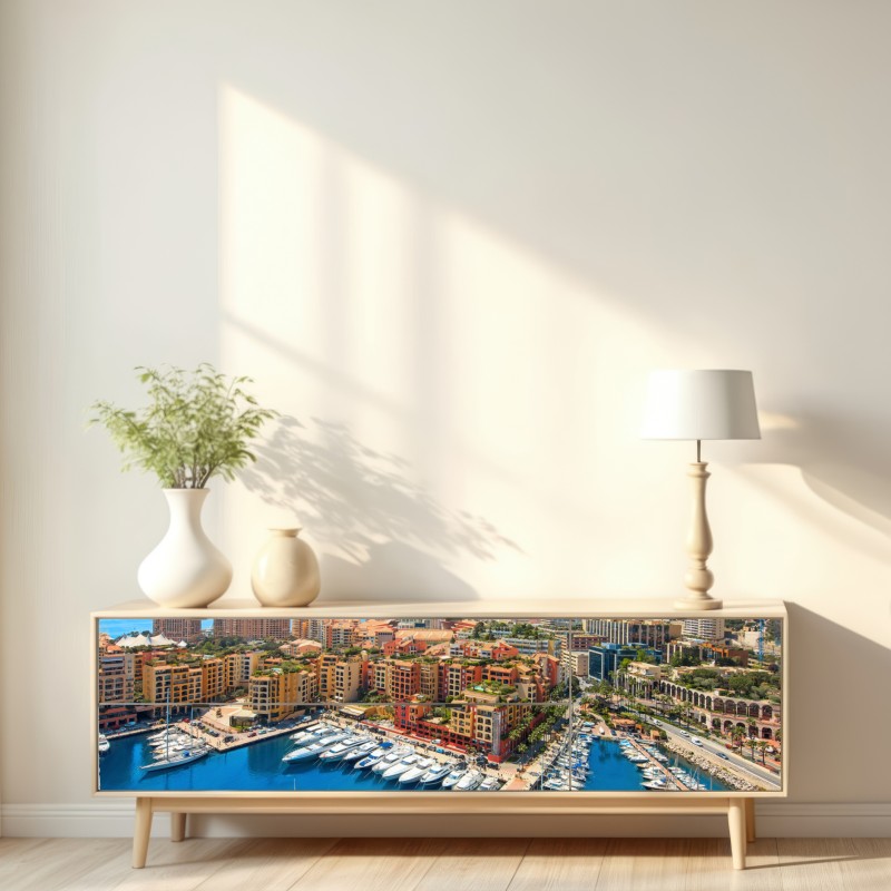 Naklejka repozycjonowalna słoneczna marina i nadmorski krajobraz – Wallissimo® Naklejka repozycjonowalna słoneczna marina i nadmorski krajobraz – Wallissimo®