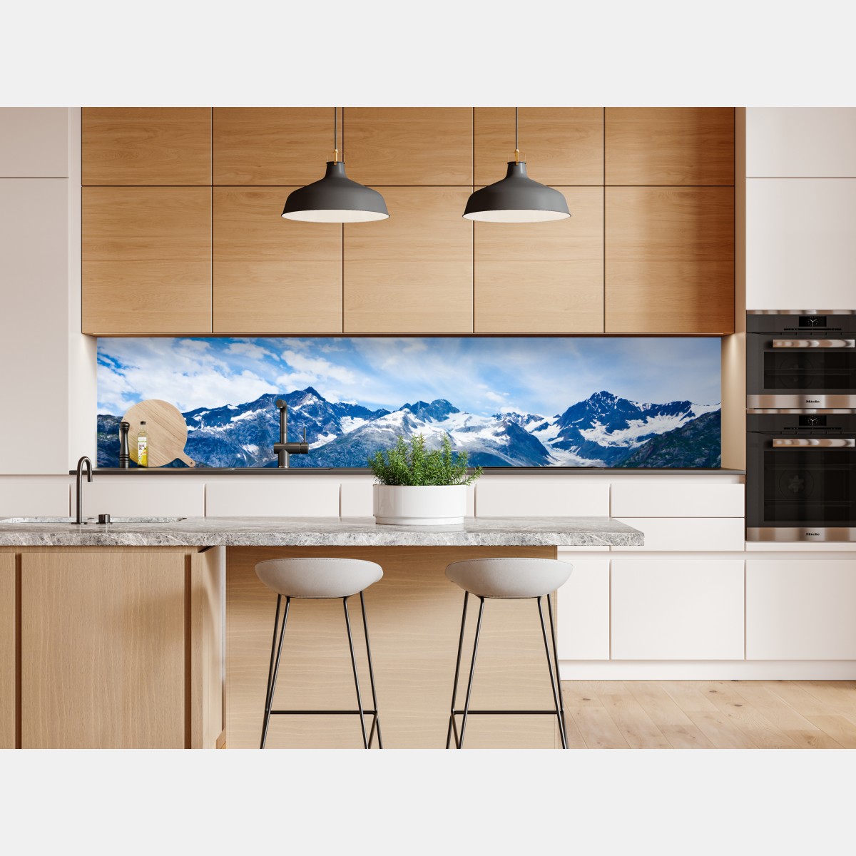 Naklejka repozycjonowalna ośnieżone szczyty w Glacier Bay, Alaska – Wallissimo® Naklejka repozycjonowalna ośnieżone szczyty w Glacier Bay, Alaska – Wallissimo®