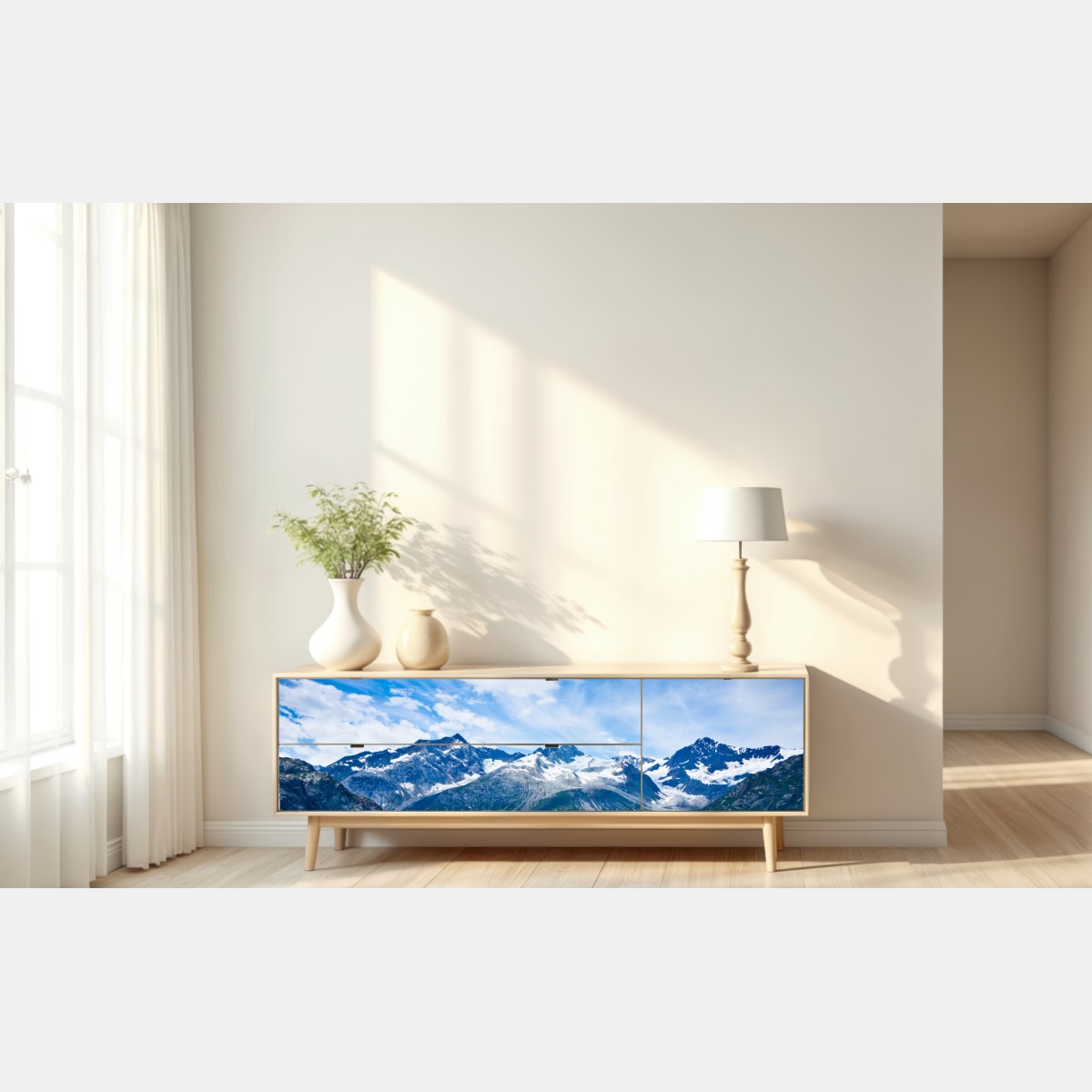 Naklejka repozycjonowalna ośnieżone szczyty w Glacier Bay, Alaska – Wallissimo® Naklejka repozycjonowalna ośnieżone szczyty w Glacier Bay, Alaska – Wallissimo®