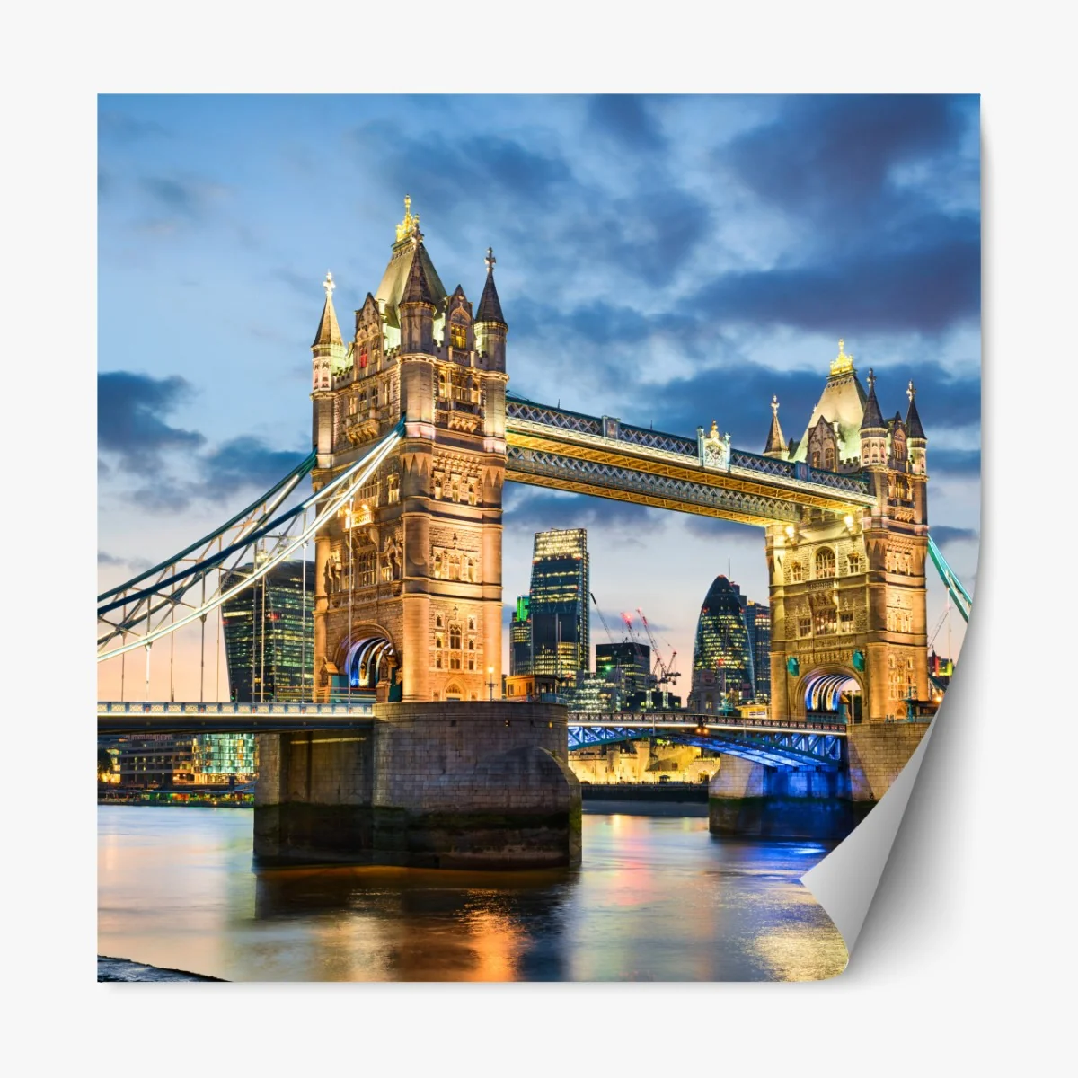 Naklejka repozycjonowalna Tower Bridge o zachodzie słońca, Londyn – Wallissimo® Naklejka repozycjonowalna Tower Bridge o zachodzie słońca, Londyn – Wallissimo®