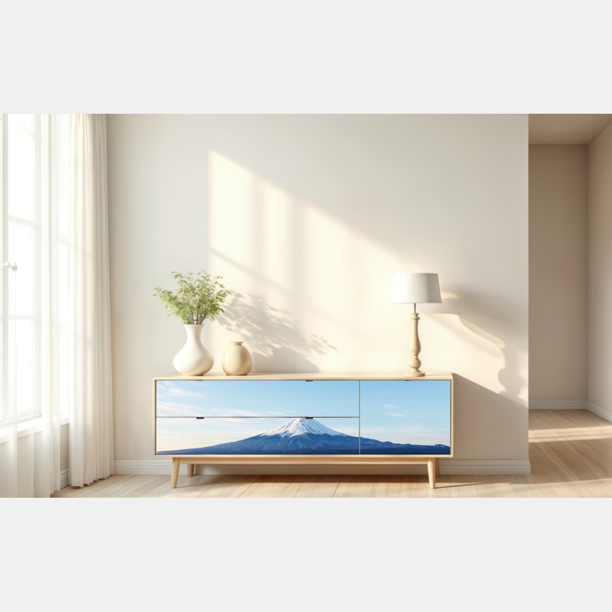 Naklejka repozycjonowalna góra Fudżi odbicie w jeziorze – Wallissimo® Naklejka repozycjonowalna góra Fudżi odbicie w jeziorze – Wallissimo®