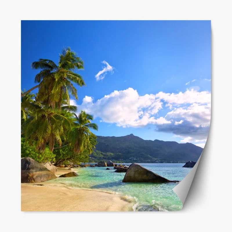 Naklejka repozycjonowalna tropikalna plaża na Mahe