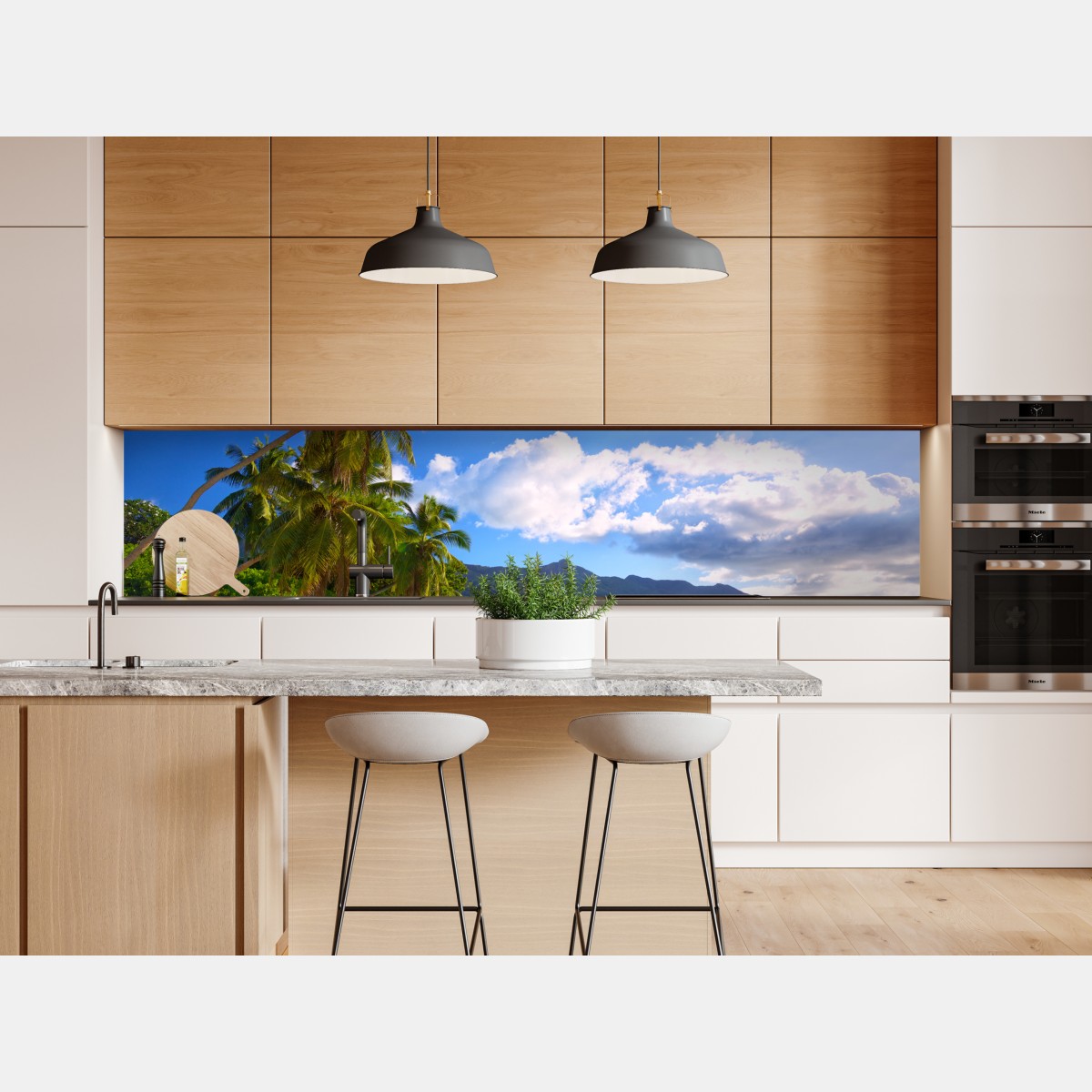 Naklejka repozycjonowalna tropikalna plaża na Mahe – Wallissimo® Naklejka repozycjonowalna tropikalna plaża na Mahe – Wallissimo®