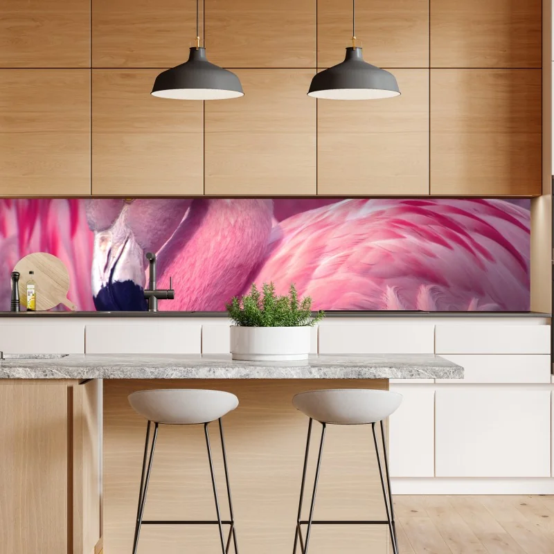 Naklejka repozycjonowalna różowy flaming z bliska – Wallissimo® Naklejka repozycjonowalna różowy flaming z bliska – Wallissimo®