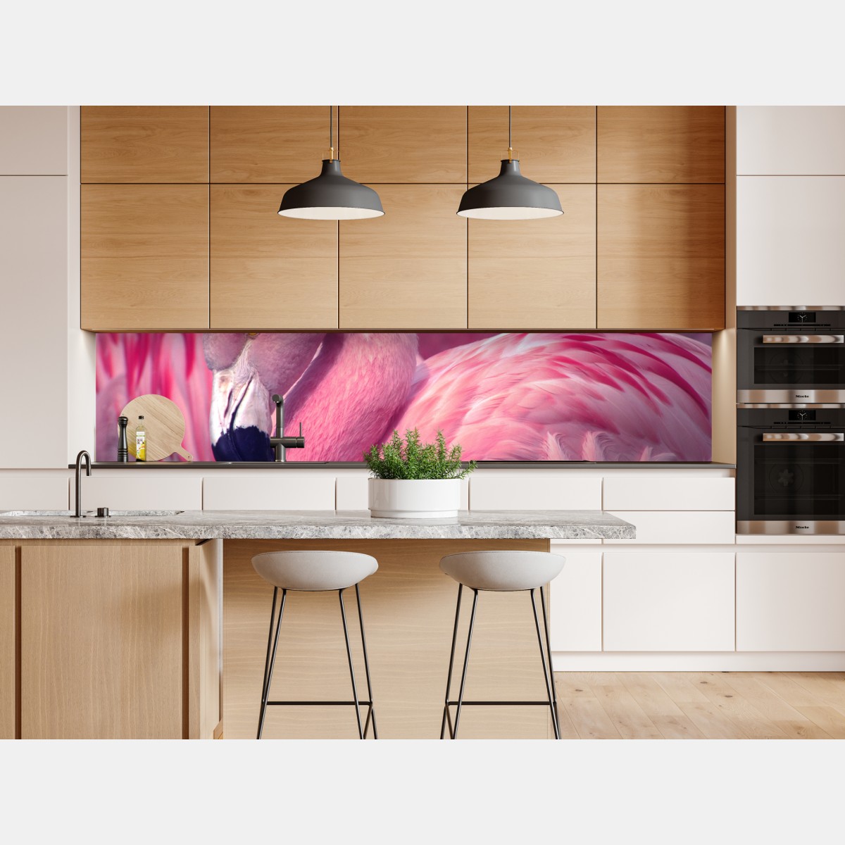 Naklejka repozycjonowalna różowy flaming z bliska – Wallissimo® Naklejka repozycjonowalna różowy flaming z bliska – Wallissimo®