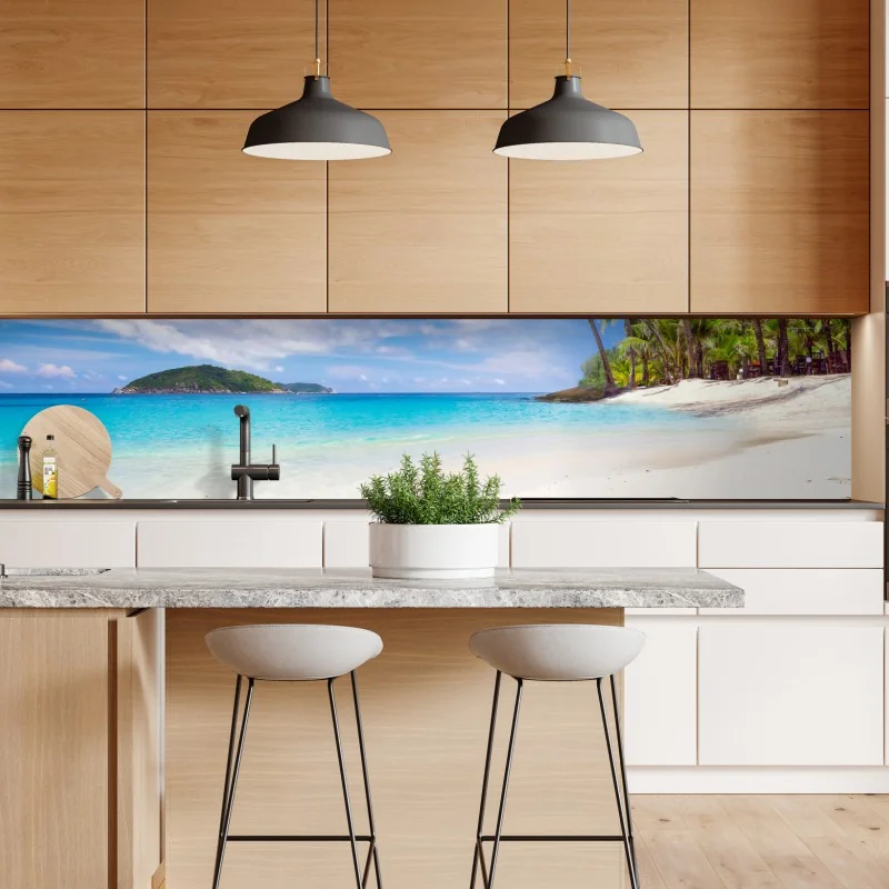 Naklejka repozycjonowalna orientalny wzór z drzewami i liśćmi – Wallissimo®