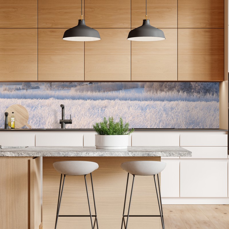 Naklejka repozycjonowalna tropikalne fioletowe liście na żółtym tle – Wallissimo®