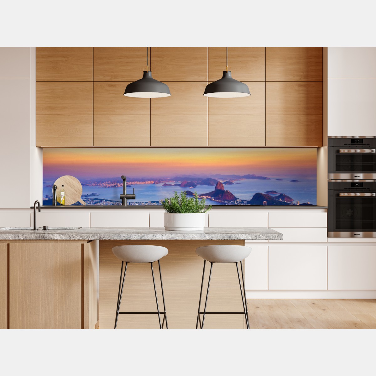 Naklejka repozycjonowalna panorama Rio de Janeiro o zachodzie słońca – Wallissimo® Naklejka repozycjonowalna panorama Rio de Janeiro o zachodzie słońca – Wallissimo®