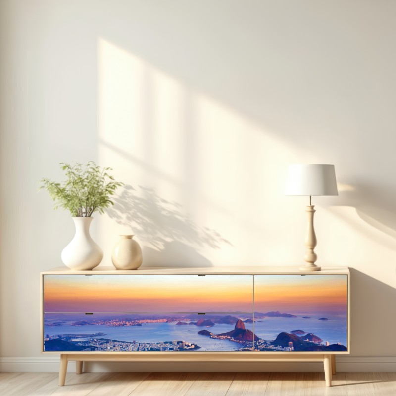 Naklejka repozycjonowalna panorama Rio de Janeiro o zachodzie słońca – Wallissimo® Naklejka repozycjonowalna panorama Rio de Janeiro o zachodzie słońca – Wallissimo®