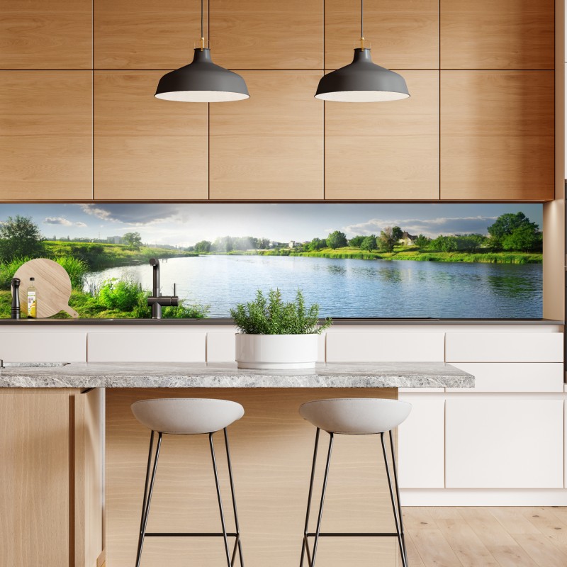 Naklejka repozycjonowalna kręta droga przez zielone wzgórza – Wallissimo®