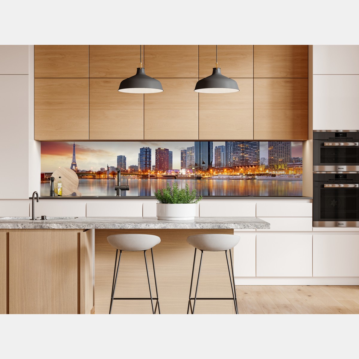 Naklejka repozycjonowalna panorama Paryża o zachodzie z Wieżą Eiffla – Wallissimo® Naklejka repozycjonowalna panorama Paryża o zachodzie z Wieżą Eiffla – Wallissimo®