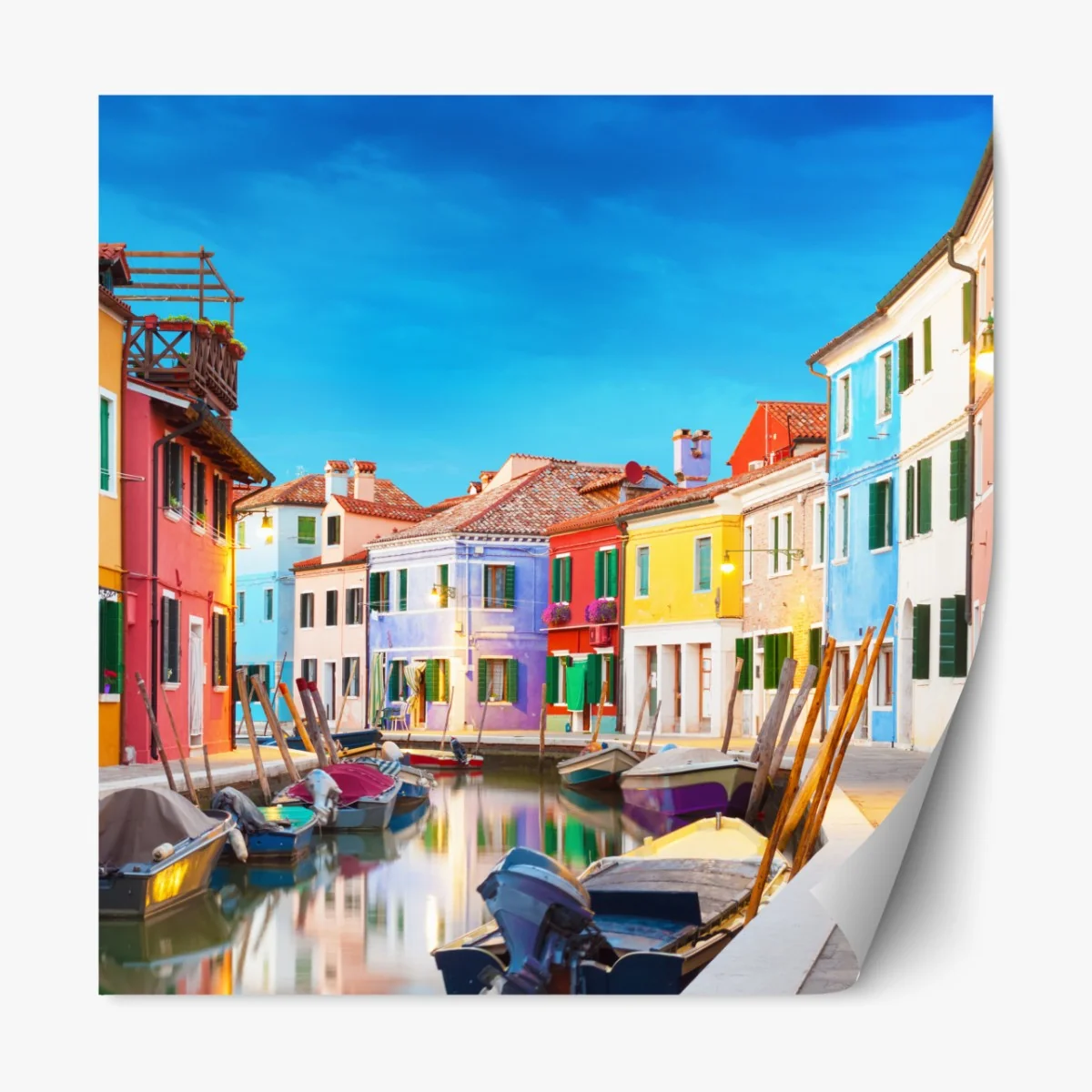 Naklejka repozycjonowalna kolorowe domy w Burano, Wenecja – Wallissimo® Naklejka repozycjonowalna kolorowe domy w Burano, Wenecja – Wallissimo®