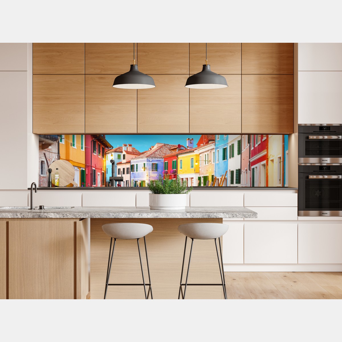 Naklejka repozycjonowalna kolorowe domy w Burano, Wenecja – Wallissimo® Naklejka repozycjonowalna kolorowe domy w Burano, Wenecja – Wallissimo®