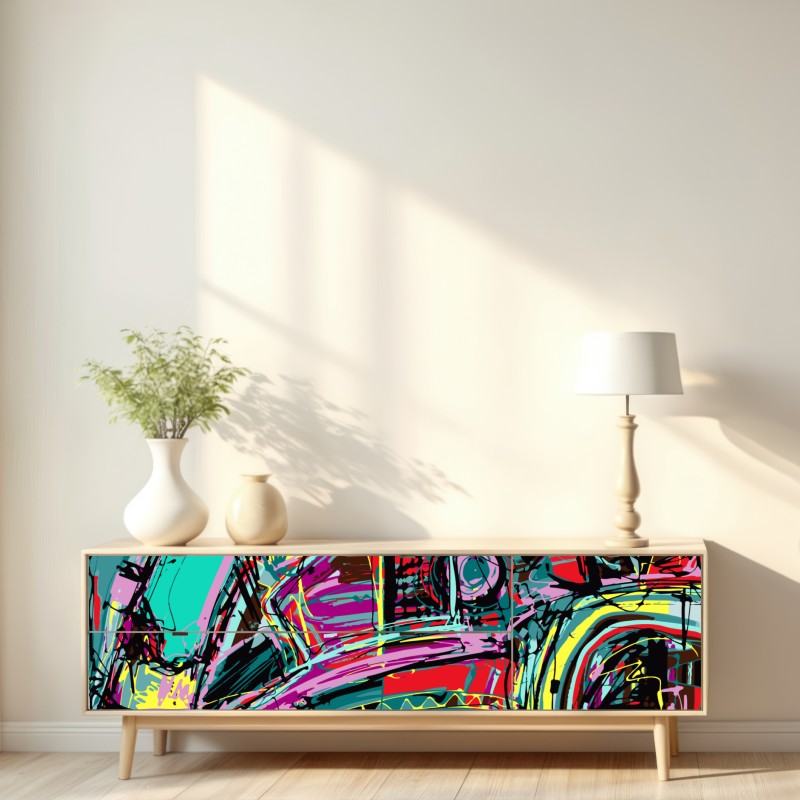 Naklejka repozycjonowalna żywa turkusowa abstrakcyjna kompozycja samochodowa – Wallissimo® Naklejka repozycjonowalna żywa turkusowa abstrakcyjna kompozycja samochodowa – Wallissimo®