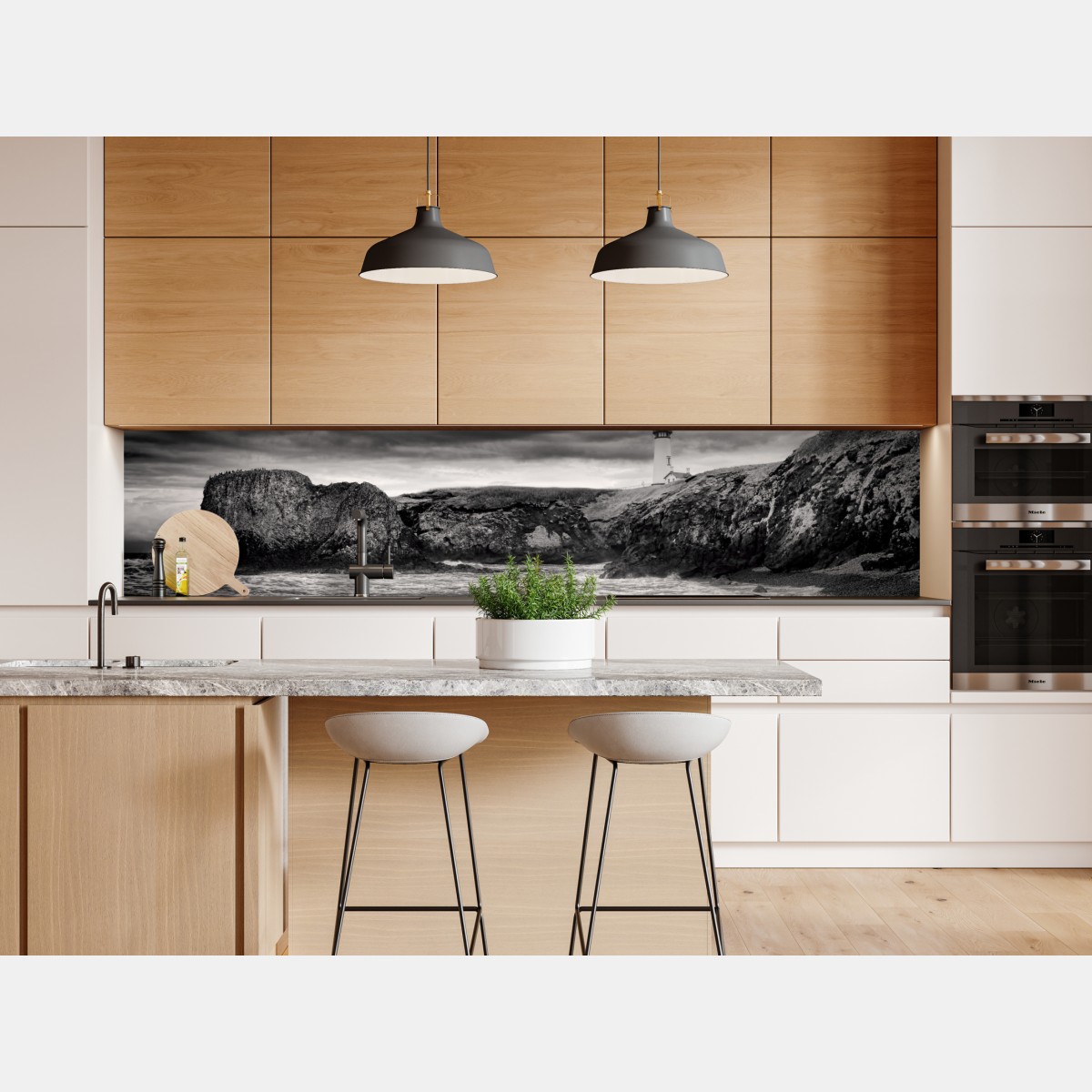 Naklejka repozycjonowalna latarnia morska Yaquina Bay na burzliwym wybrzeżu – Wallissimo® Naklejka repozycjonowalna latarnia morska Yaquina Bay na burzliwym wybrzeżu – Wallissimo®