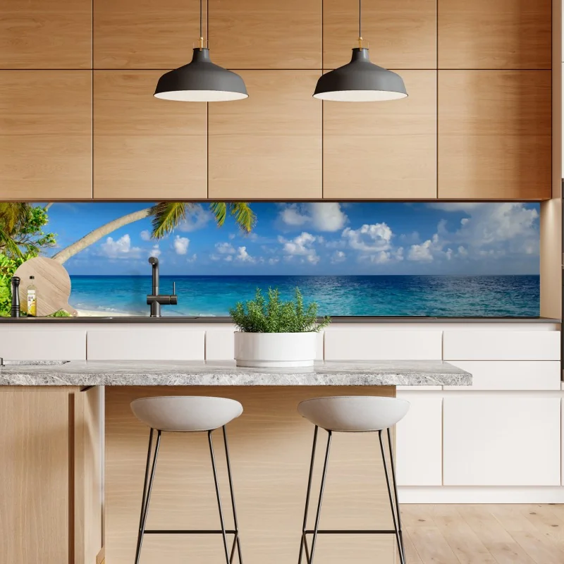 Naklejka repozycjonowalna spokojne jezioro górskie w Himalajach latem – Wallissimo®