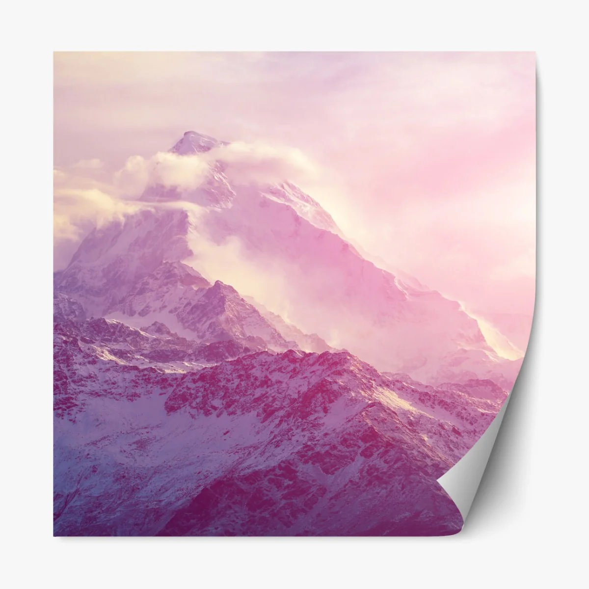 Naklejka repozycjonowalna pastelowy wschód słońca nad górami – Wallissimo® Naklejka repozycjonowalna pastelowy wschód słońca nad górami – Wallissimo®