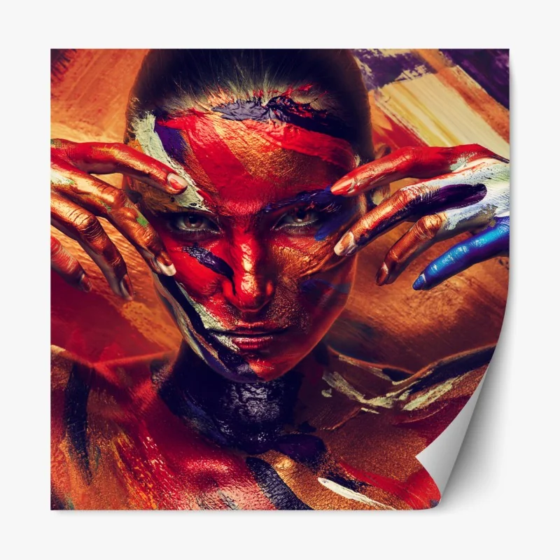 Naklejka repozycjonowalna tajemniczy malowany portret