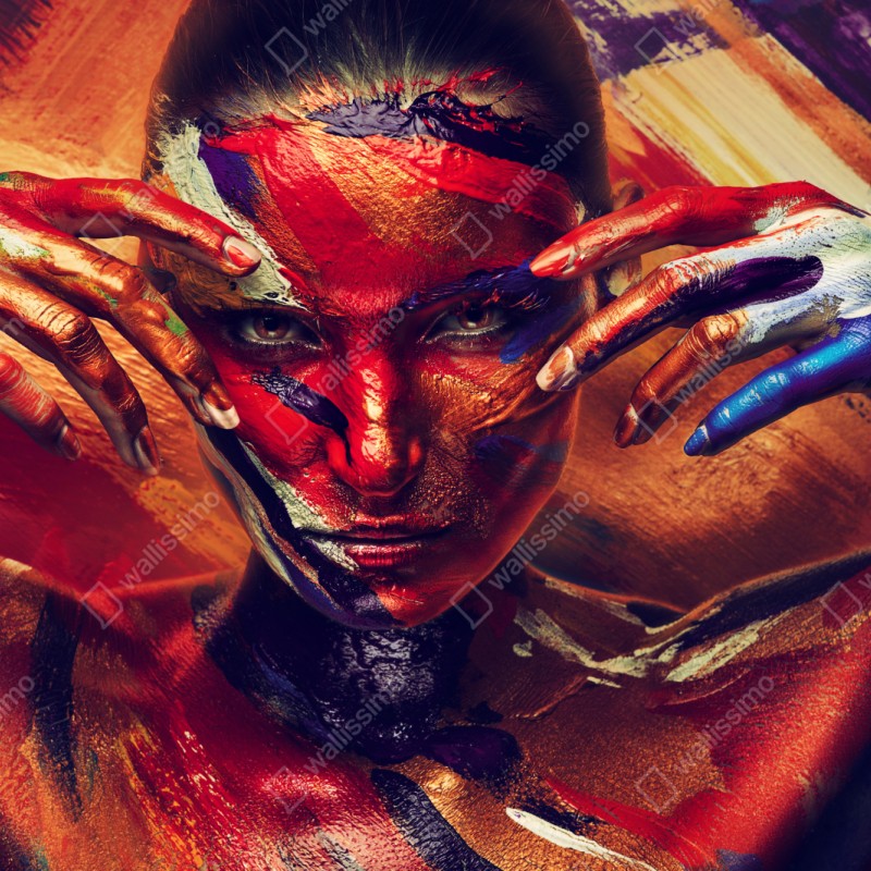 Naklejka repozycjonowalna tajemniczy malowany portret – Wallissimo® Naklejka repozycjonowalna tajemniczy malowany portret – Wallissimo®