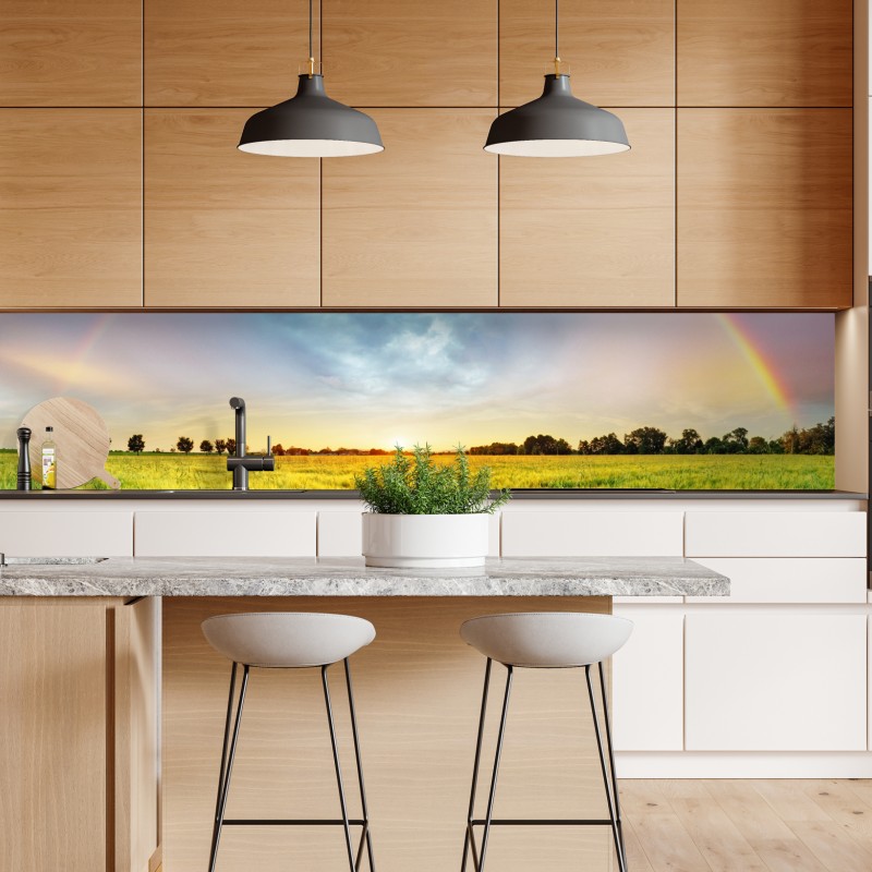 Naklejka repozycjonowalna pastelowy kot jednorożec na tęczy – Wallissimo®