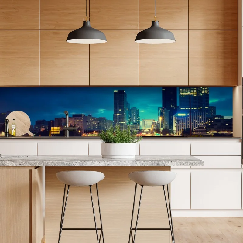 Naklejka repozycjonowalna słoneczna Santorini nadmorska wioska – Wallissimo®