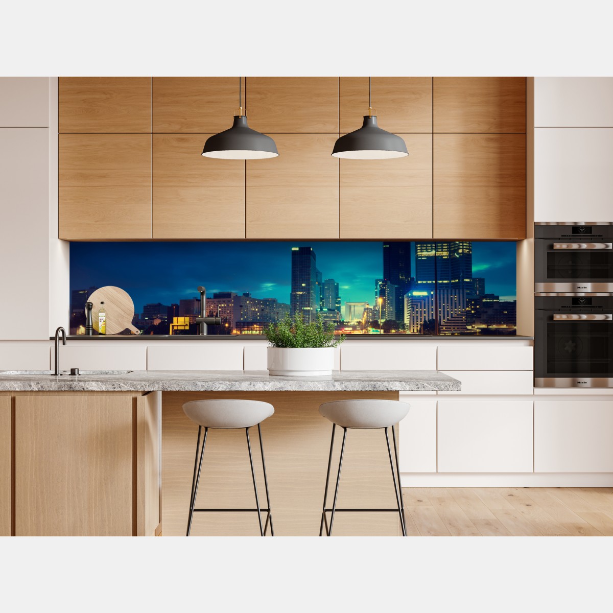 Naklejka repozycjonowalna La Défense panorama miasta o zmierzchu – Wallissimo® Naklejka repozycjonowalna La Défense panorama miasta o zmierzchu – Wallissimo®