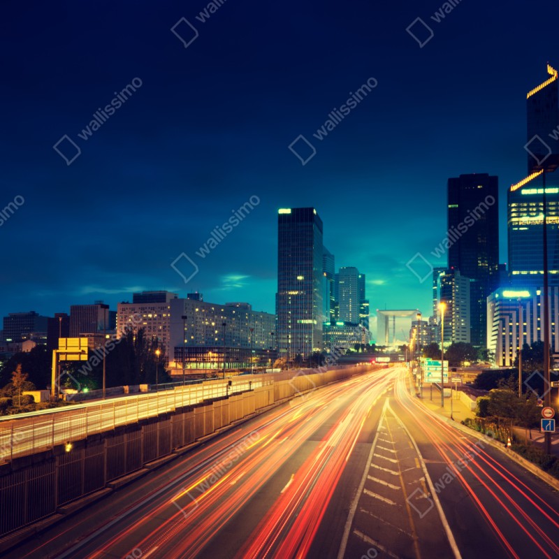 Naklejka repozycjonowalna La Défense panorama miasta o zmierzchu – Wallissimo® Naklejka repozycjonowalna La Défense panorama miasta o zmierzchu – Wallissimo®