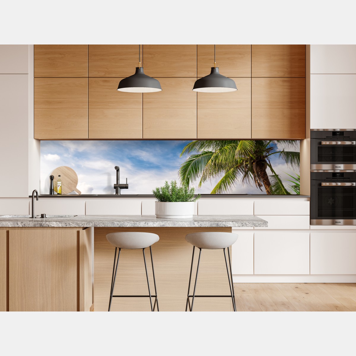 Naklejka repozycjonowalna tropikalna plaża w Phuket z palmą – Wallissimo® Naklejka repozycjonowalna tropikalna plaża w Phuket z palmą – Wallissimo®