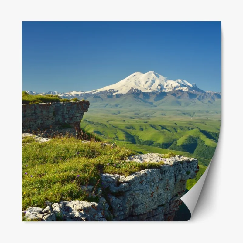 Naklejka repozycjonowalna majestatyczny Elbrus o poranku