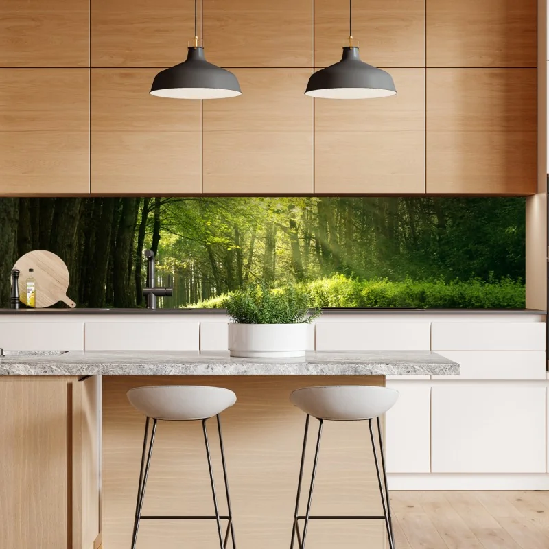 Naklejka repozycjonowalna tropikalny zachód słońca na plaży z sylwetkami palm – Wallissimo®