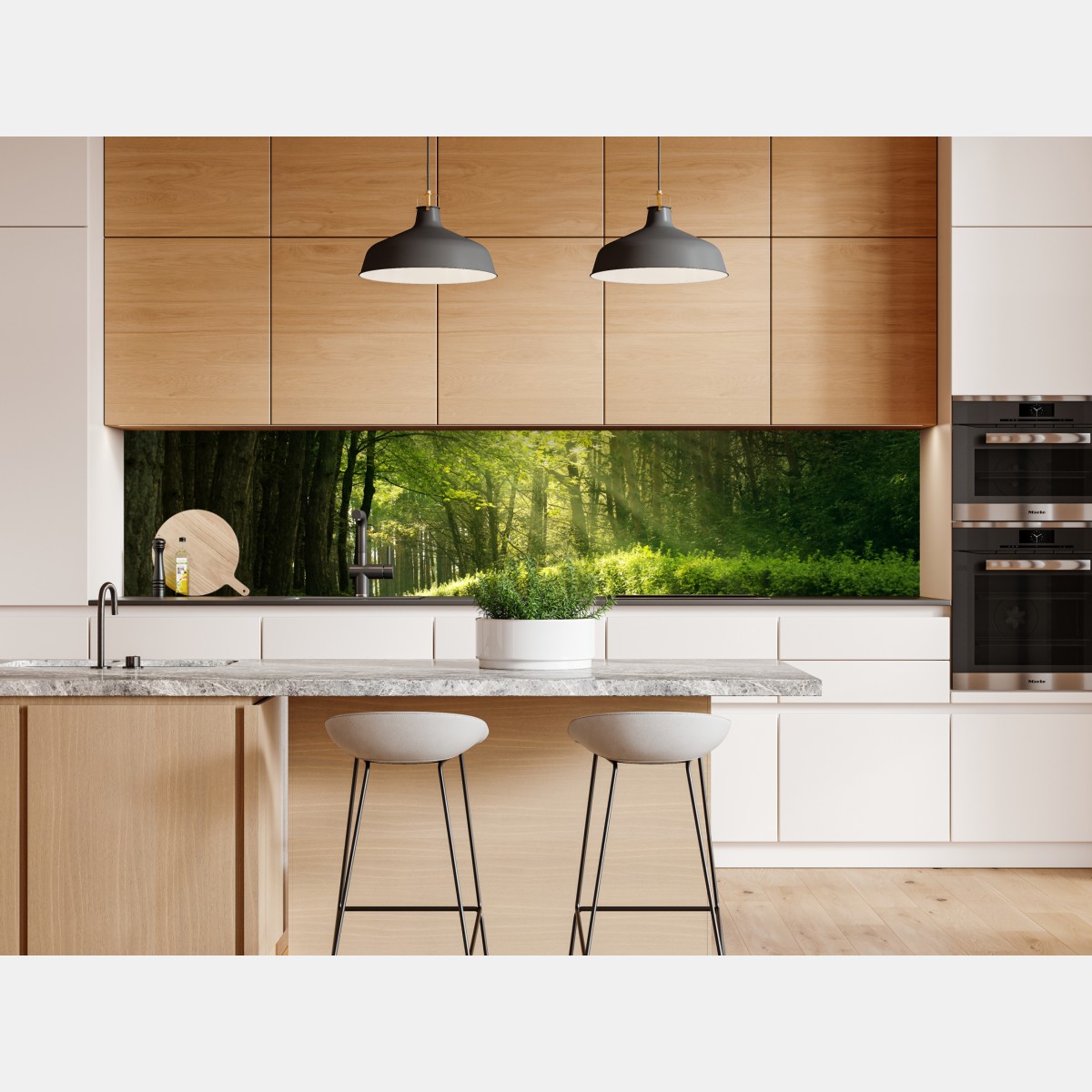 Naklejka repozycjonowalna słoneczna leśna ścieżka w zieleni – Wallissimo® Naklejka repozycjonowalna słoneczna leśna ścieżka w zieleni – Wallissimo®