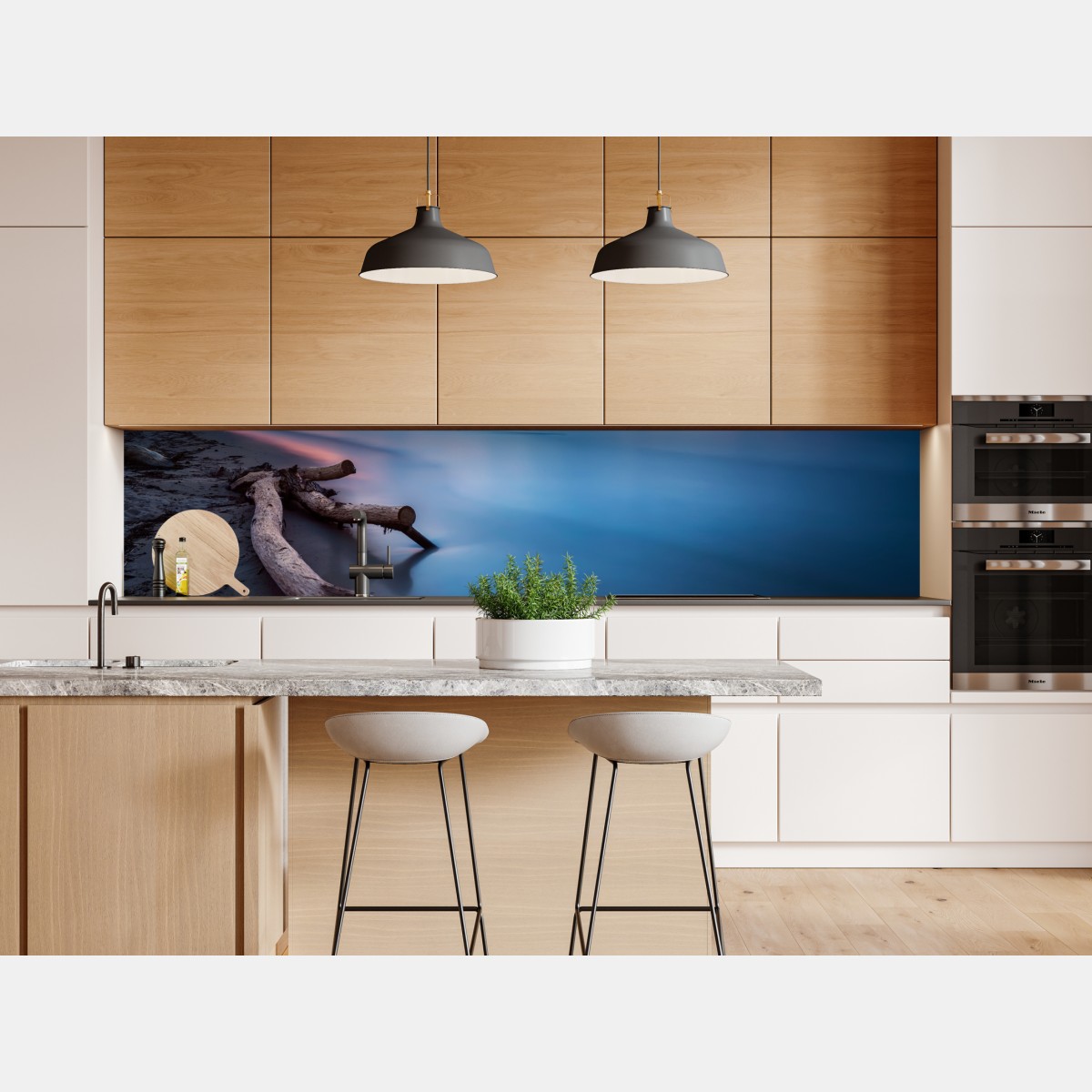 Naklejka repozycjonowalna dryfujące drewno o zmierzchu na spokojnej plaży – Wallissimo® Naklejka repozycjonowalna dryfujące drewno o zmierzchu na spokojnej plaży – Wallissimo®