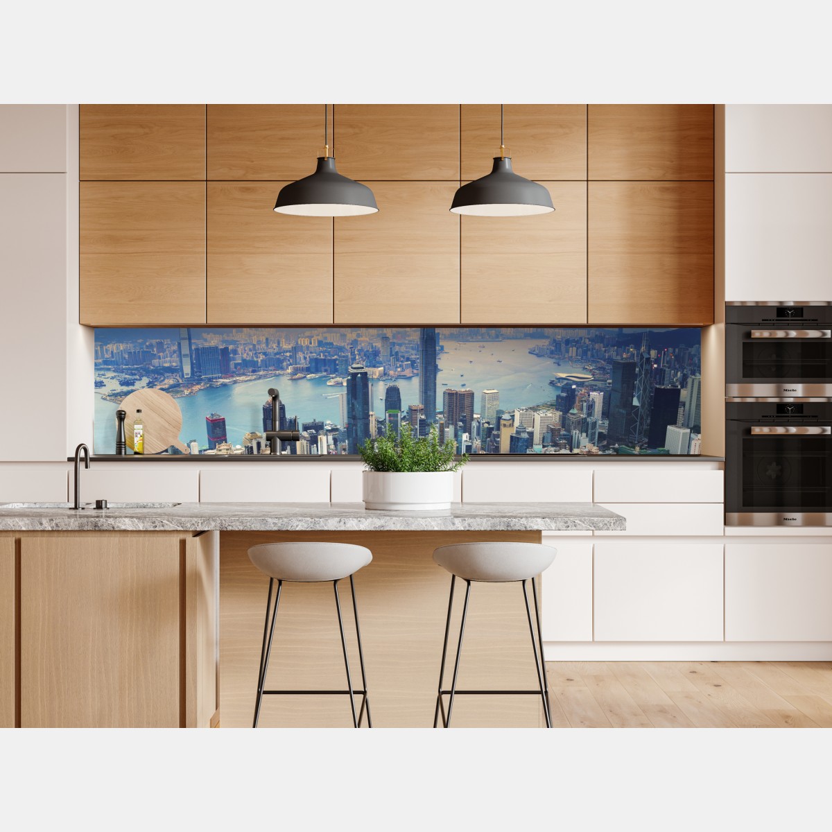 Naklejka repozycjonowalna Hong Kong panorama miasta o zmierzchu – Wallissimo® Naklejka repozycjonowalna Hong Kong panorama miasta o zmierzchu – Wallissimo®