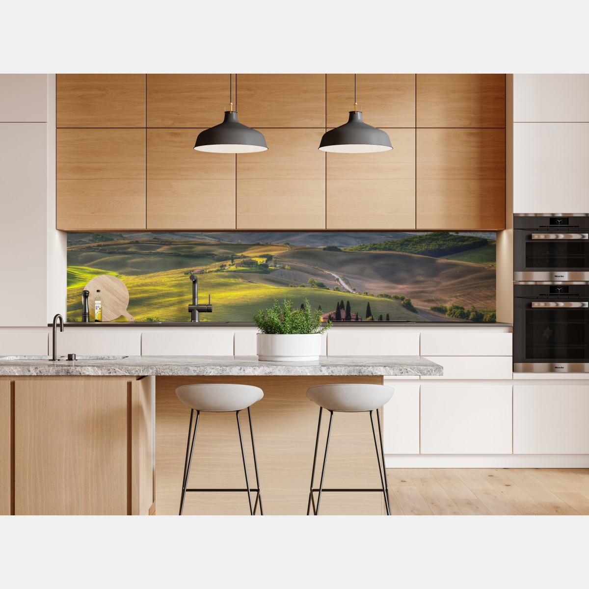 Naklejka repozycjonowalna Toskania sielankowe wzgórza o zachodzie słońca – Wallissimo® Naklejka repozycjonowalna Toskania sielankowe wzgórza o zachodzie słońca – Wallissimo®