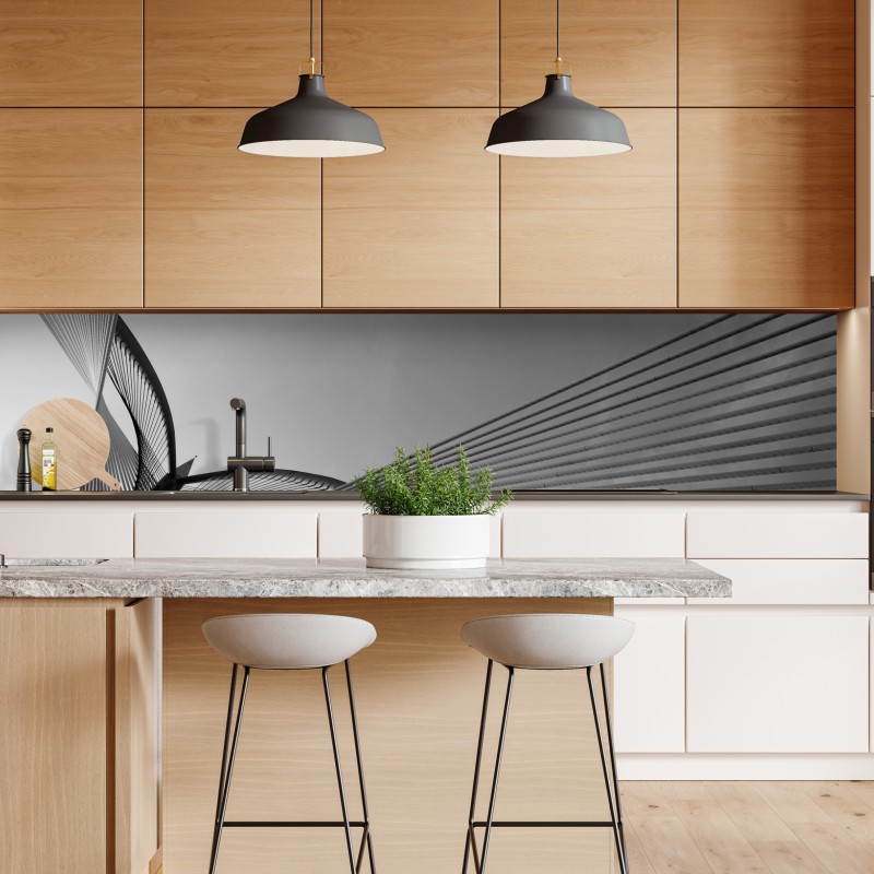 Naklejka repozycjonowalna monochromatyczny most i geometryczne linie – Wallissimo® Naklejka repozycjonowalna monochromatyczny most i geometryczne linie – Wallissimo®