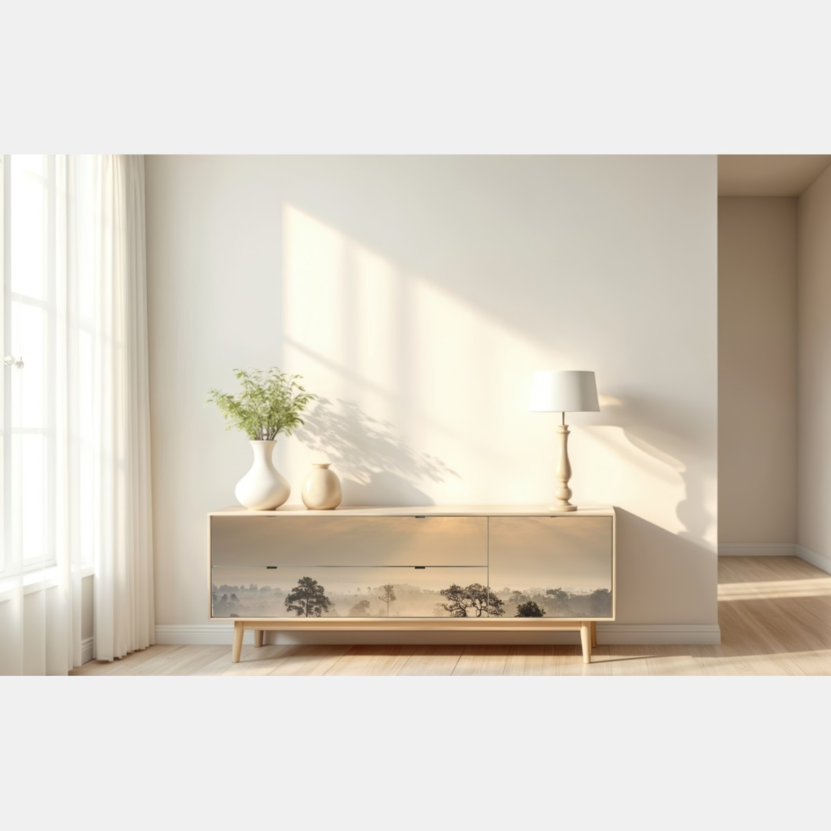 Naklejka repozycjonowalna Tajlandia sawanna o wschodzie słońca – Wallissimo® Naklejka repozycjonowalna Tajlandia sawanna o wschodzie słońca – Wallissimo®