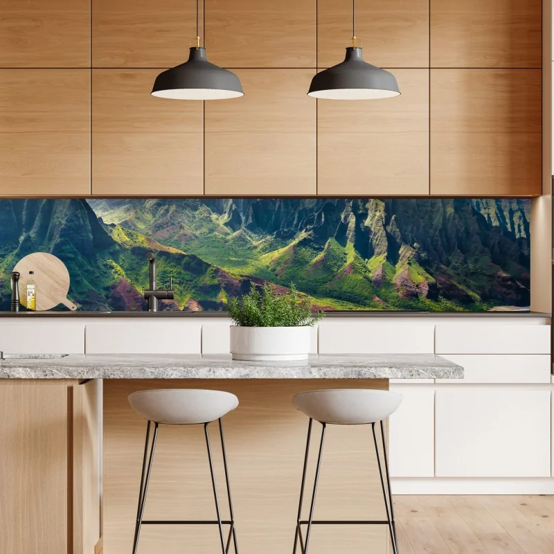 Naklejka repozycjonowalna złote tropikalne liście line art – Wallissimo®