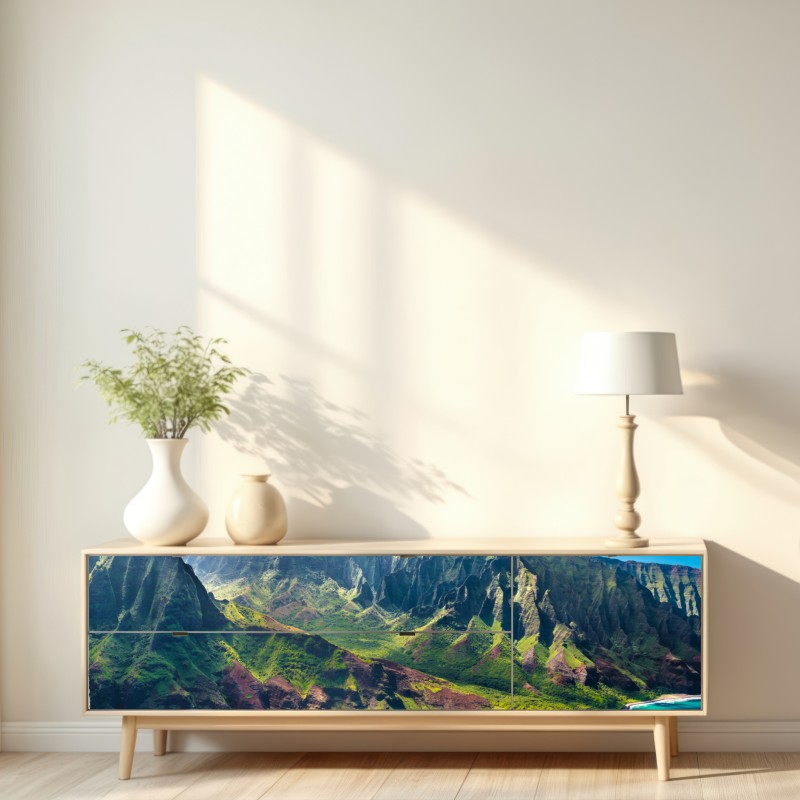 Naklejka repozycjonowalna wspaniałe wybrzeże Hawajów – Wallissimo® Naklejka repozycjonowalna wspaniałe wybrzeże Hawajów – Wallissimo®