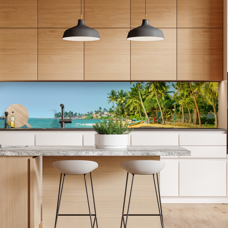 Naklejka repozycjonowalna akwarelowe liście eukaliptusa na ciemnym tle – Wallissimo®