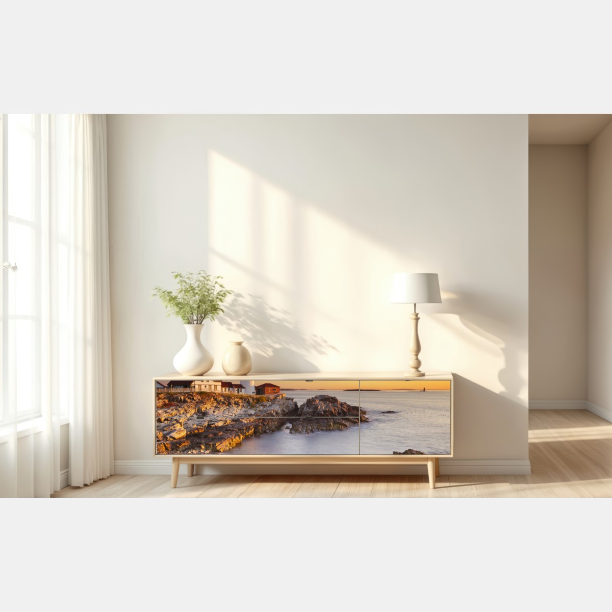 Naklejka repozycjonowalna Portland Head latarnia morska o wschodzie słońca – Wallissimo® Naklejka repozycjonowalna Portland Head latarnia morska o wschodzie słońca – Wallissimo®