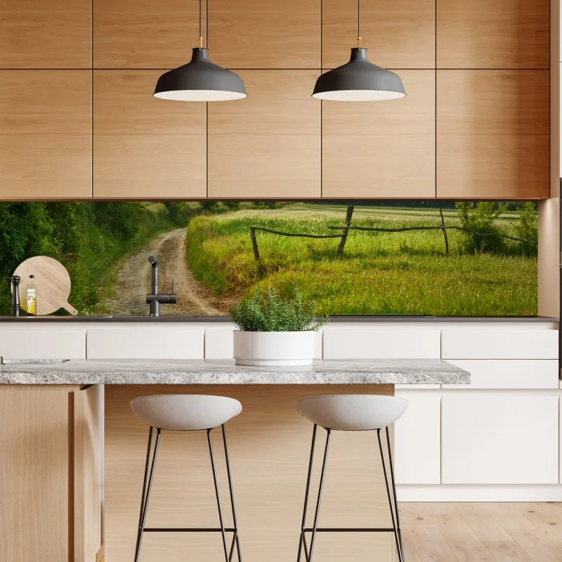 Naklejka repozycjonowalna zimowa mgła nad lasem iglastym – Wallissimo®